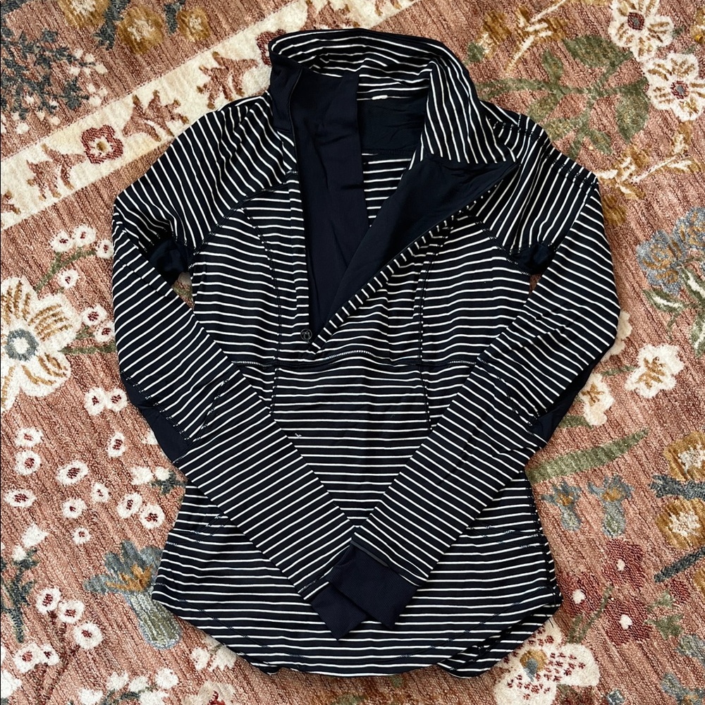 Striped Black and White Athletic Jacket